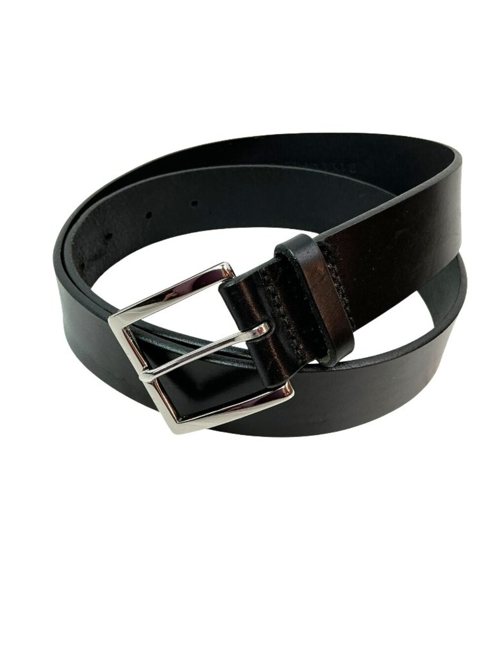 Banana Republic Smooth Italian Leather Belt Solid Brass Buckle Mens 32 Black